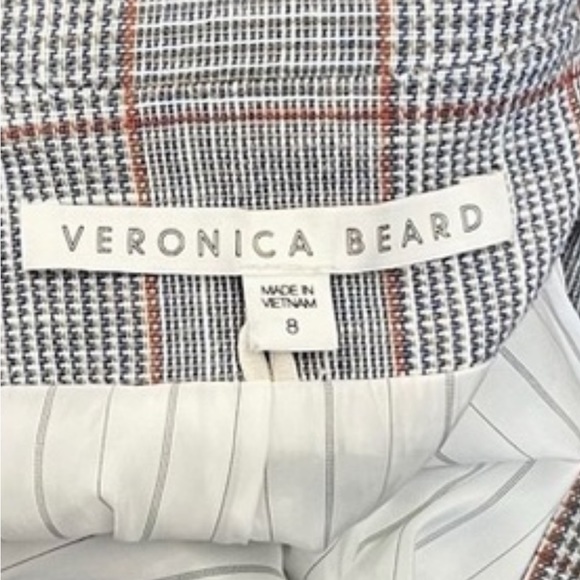 $698 Veronica Beard Schoolboy Dickey Jacket Blazer Plaid pearlized buttons sz 8 - Picture 13 of 15
